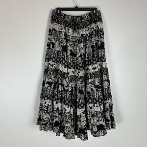 Large Tiered Maxi Skirt Midi Long Peasant Boho Fairy Whimsy Feminine Whimsigoth